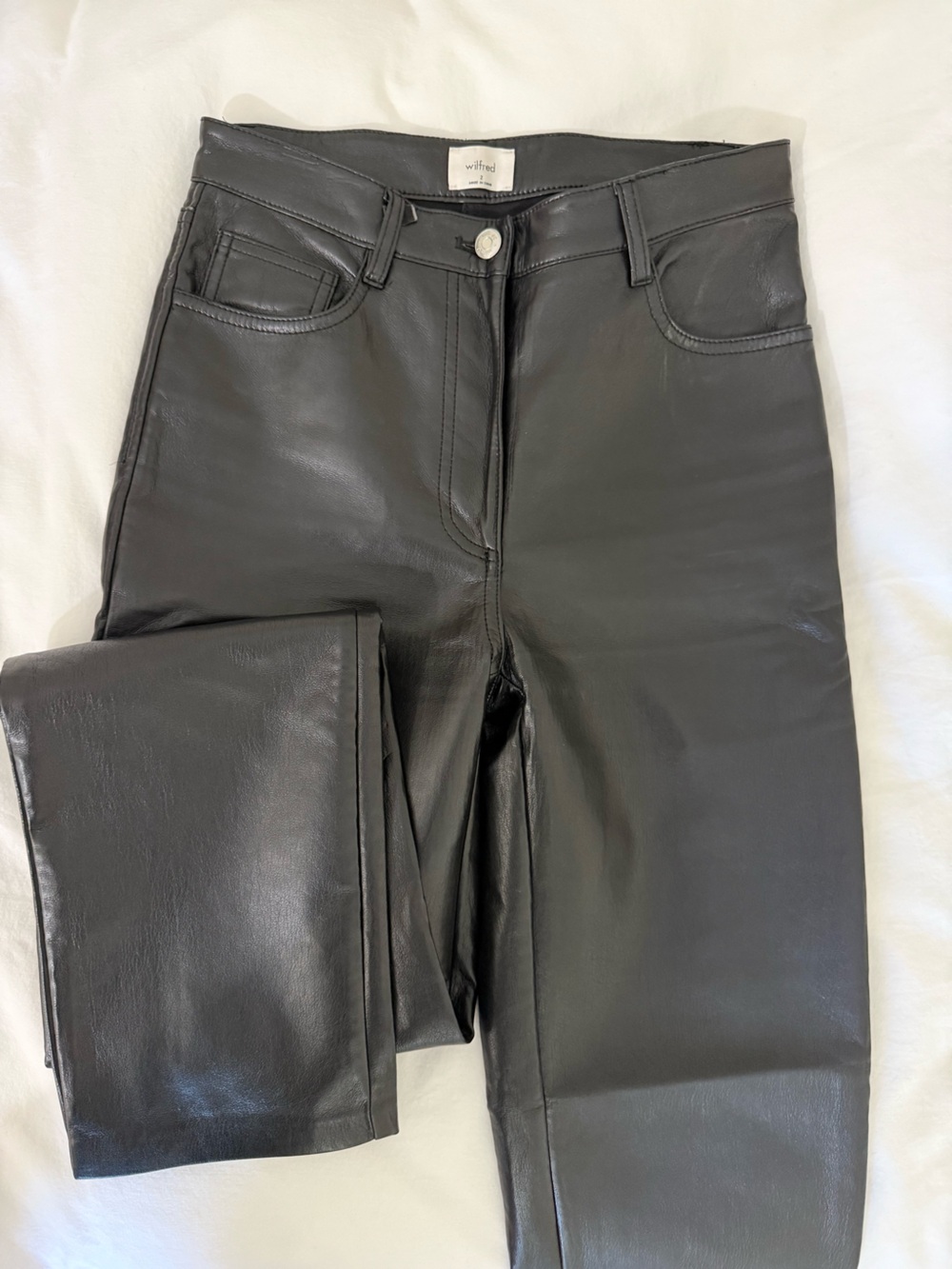 Black Wilfred Melina Faux Leather Pants